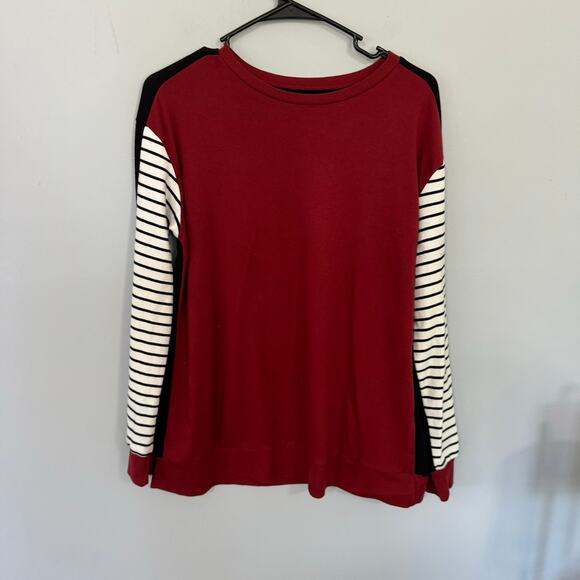 Unbranded Mediumweight Pullover Top Women's Approx Size Large Stripe Sleeves - Picture 1 of 3